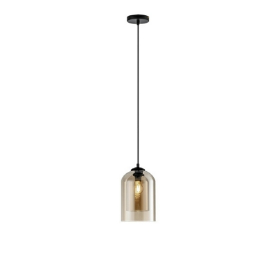 1-Light Suspension Lamp Minimalism Style Geometric Shape Glass Down Lighting Pendant