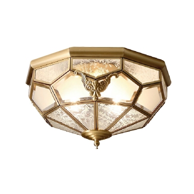 4-Light Ceiling Mounted Lights Traditional Style Dome Shape Metal Flush Light Fixtures