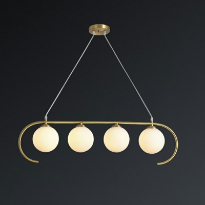 4-Light Island Lighting Ideas Modernist Style Ball Shape Metal Pendant Ceiling Lights