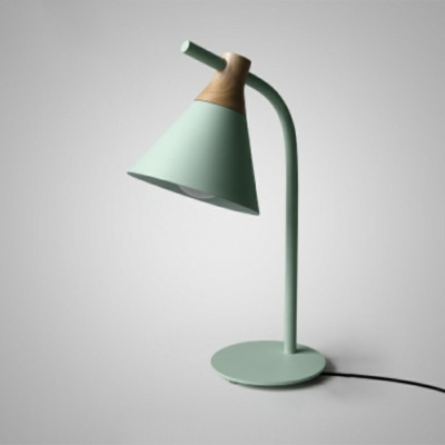 Cone Shape Nightstand Lamp Single Head E27 Metal Night Table Lamp