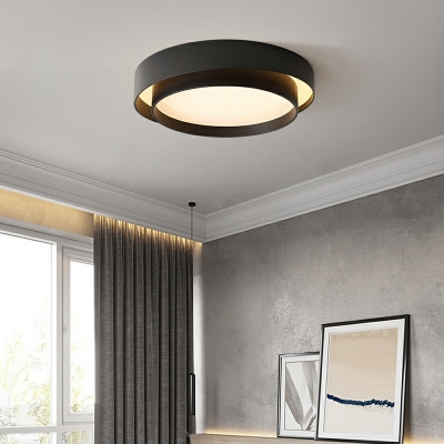 Metal Drum Led Flush Mount Ceiling Light Fixtures Modern Close to Ceiling Lamp for Living Room