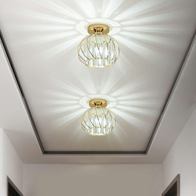 Minimalism Modern Semi Flush Mount Light Fixture Crystal Ceiling Flush Mount Lights for Living Room