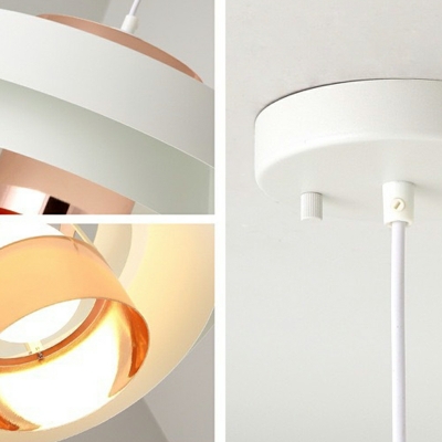 1-Light Suspension Lamp Minimalism Style Geometric Shape Metal Pendant Ceiling Lights
