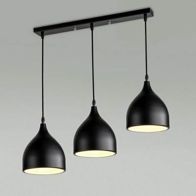 3-Light Ceiling Lamp Minimalism Style Teardrop Shape Metal Hanging Light Fixtures