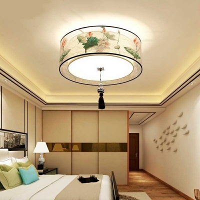3-Light Flush Light Fixtures Traditional Style Square Shape Metal Ceiling Mounted Lights