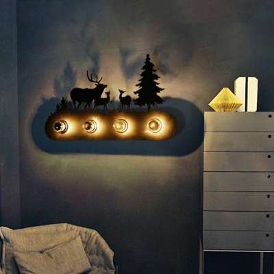 4 Bulbs Wall Sconce Light Fixtures Black Wall Mounted Wall Lights for Bedroom