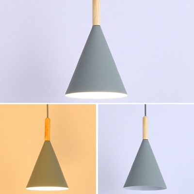 Cone Pendant Light Modern Style Metal Ceiling Pendant Light for Living Room
