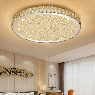 Crystal LED Flush Mount Lighting Fixtures Elegant LED Ceiling Mount Chandelier for Living Room