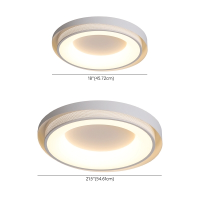 1-Light Flush Light Fixtures Contemporary Style Round Shape Metal Ceiling Mounted Lights