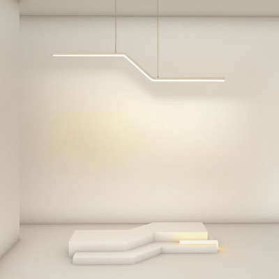 1-Light Hanging Lamp Kit Minimalism Style Linear Shape Metal Pendant Ceiling Lights