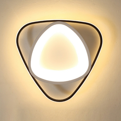 2-Light Flush Light Fixtures Contemporary Style Triangle Shape Metal Ceiling Mounted Lights
