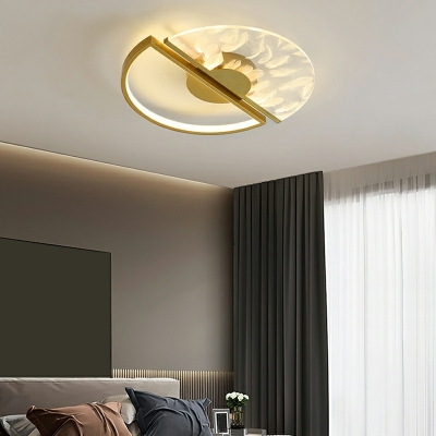 2-Light Flush Light Fixtures Minimalist Style Ring Shape Metal Ceiling Mounted Lights