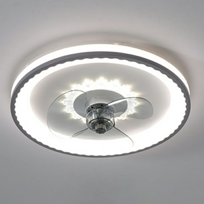 Flush Fan Light Fixtures Modern Style Acrylic Flush Mount Fan Lights for Living Room