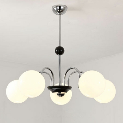 Metal Modern Chandelier Pendant Light Globe Glass Suspension Light for Living Room