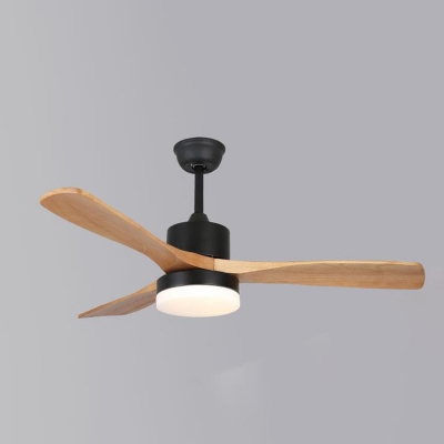 Minimalistic Ceiling Fans Metal and Wood LED Fan Lighting for Bedroom