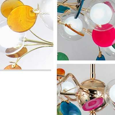 Modern Glass Chandelier Lighting Fixtures Starburst Chandelier for Living Room
