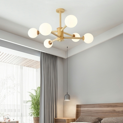 Nordic Style Wood Ceiling Pendant Light Modern Chandelier Light Fixture for Living Room