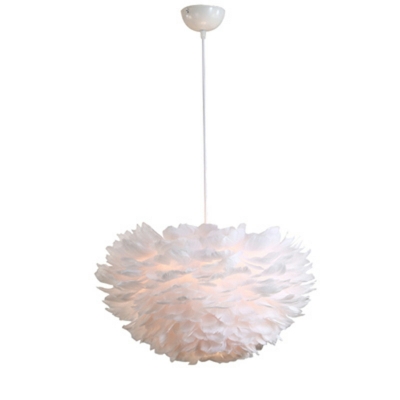 Suspended Lighting Fixture Modern Style Feather Pendant Light Fixtures for Living Room