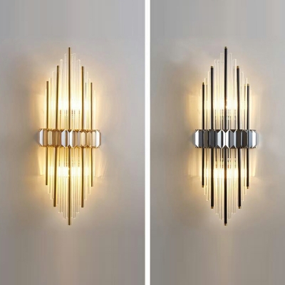 Two Bulbs Wall Sconce Lighting with Crystal Shade Wall Mounted Light Fixtures