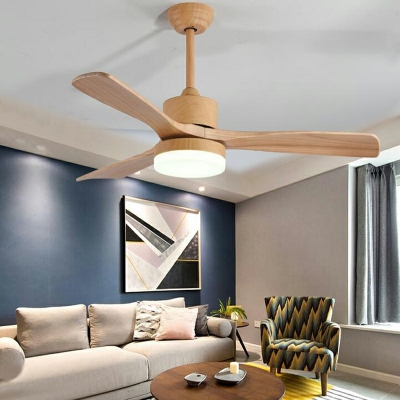 Wooden Fan Lighting with Acrylic Shade LED Ceiling Fan Lighting Fixture