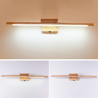Wooden Wall Mounted Light Fixture Linear Shape LED Vanity Wall Light Fixture