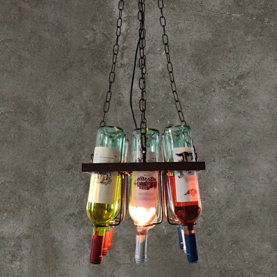 Art Deco Wine Bottle And Wine Glass Chandelier Glass Pendant Lights
