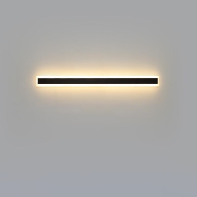 Black Linear Outdoor Wall Lamp Metal with Acrylic Shade Wall Lighting