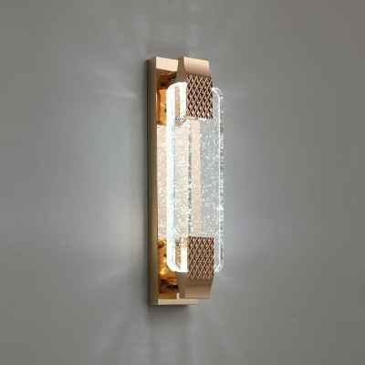 Golden Wall Sconce Lighting with Crystal Shade Wall Mounted Light Fixture