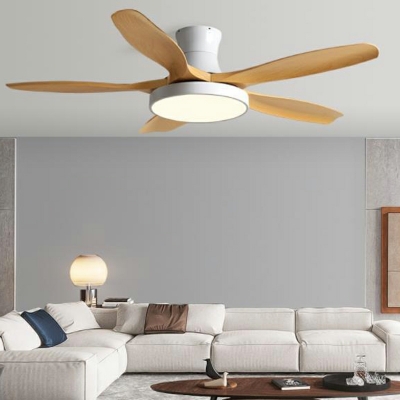 Modern Flush Mount Ceiling Fans Metal LED Fan Lighting for Bedroom
