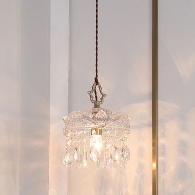 Nordic Tapered  Hanging Pendant Lights Prismatic Crystal Down Lighting Pendant