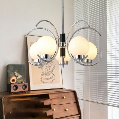 Vintage Globe Glass Chandelier Pendant Light Industrial Suspension Light for Living Room