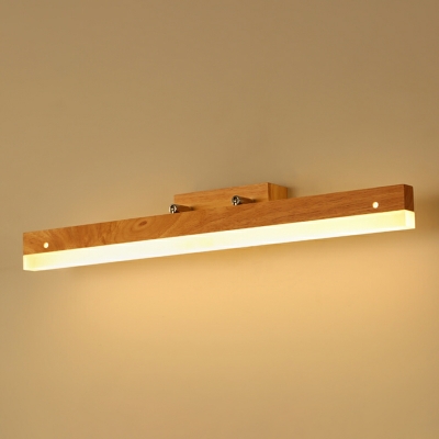 Wooden Wall Mounted Light Fixture LED Contemporary Bathroom Vanity Light