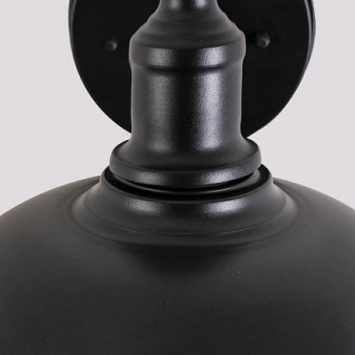 1-Bulb Wall Sconce Fixture Light Metal Gooseneck Stem Sconce Wall Lighting in Black