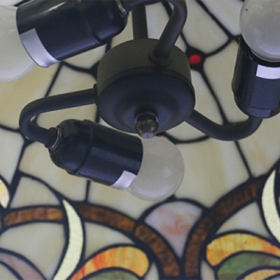 1-Light Hanging Lamp Kit Tiffany  Style Dome Shape Metal Pendant Ceiling Lights