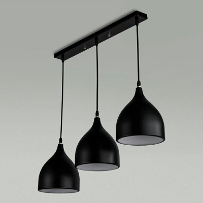 3-Light Ceiling Lamp Minimalism Style Teardrop Shape Metal Hanging Light Fixtures