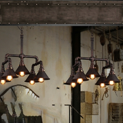5-Light Hanging Lamp Kit Farmhouse Style Cone Shape Metal Pendant Ceiling Lights