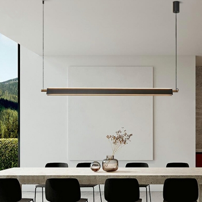 Designer Slim Island Lighting Fixtures Linear Metal Chandelier Light Fixture