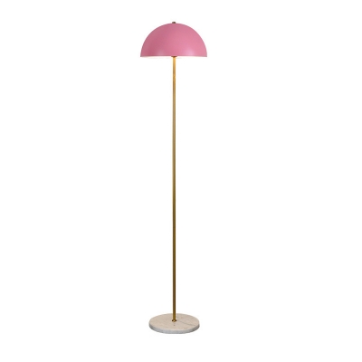 Dome Shape Standing Floor Lamp Single Bulb Metal Floor Lighting
