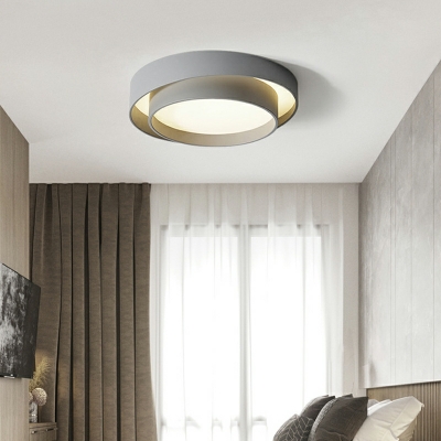 Metal Drum Led Flush Mount Ceiling Light Fixtures Modern Close to Ceiling Lamp for Living Room