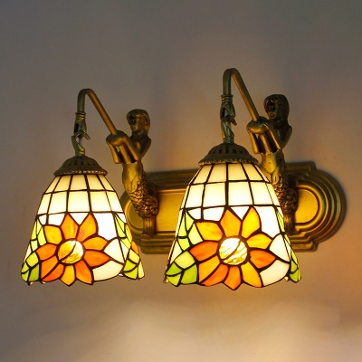 Multicolored Stained Glass Wall Sconce Lighting Tiffany Wall Lighting Fixture