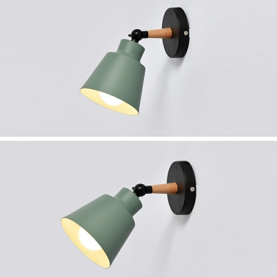 1-Light Wall Mount Lighting Modern Style Cone Shape Metal Sconce Light Fixtures