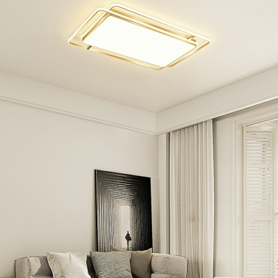 3-Light Flush Light Fixtures Contemporary Style Geometric Shape Metal Ceiling Mounted Lights