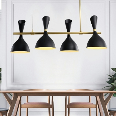 6-Light Suspension Pendant Minimalism Style Cone Shape Metal Hanging Light Fixtures
