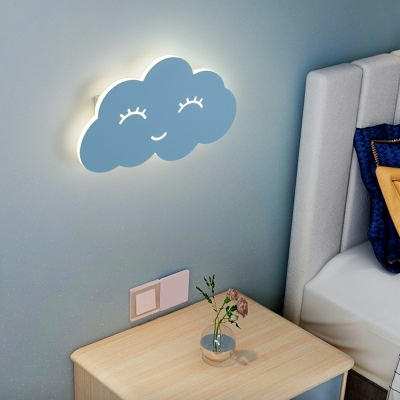 Cloud-Shape Sconce Light Fixture Metal with Acrylic Shdade Wall Lighting Fixture