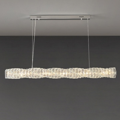 Island Lamps Fixtures Modern Style Crystal Flush Mount Chandelier for Living Room