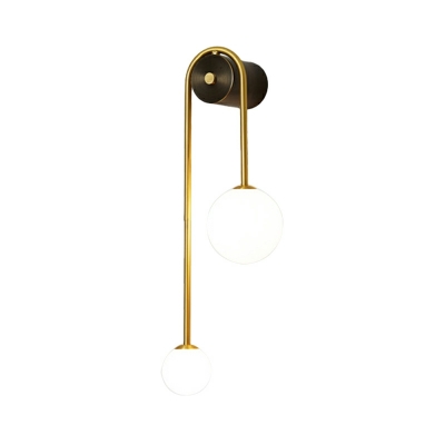 2-Light Sconce Lights Contemporary Style Globe Shape Metal Wall Mounted Lamps