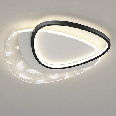 3-Light Flush Light Fixtures Minimalist  Style Geometric Shape Metal Ceiling Mounted Lights