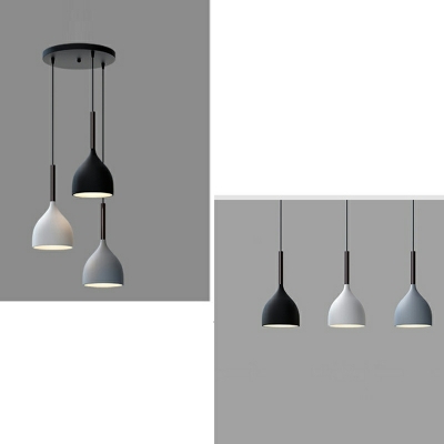 3-Light Pendant Ceiling Lights Modern Style Teardrop Shape Metal Hanging Lamp Kit