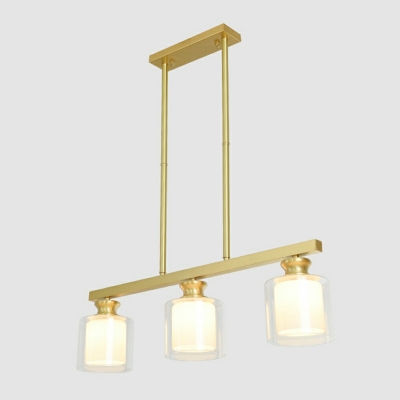 4-Light Down Lighting Minimalism Style Cylinder Shape Metal Hanging Pendant Lights