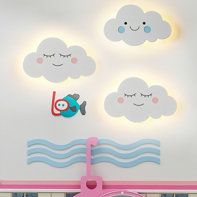 Cloud-Like Wall Sconce Lighting Metal LED Wall Mounted Light Fixture for Kid's Bedroom